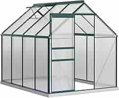 Serra Da Giardino In Policarbonato Outsunny - 244x500x216 Cm, Verde Con Porta Scorrevole - Foto 11