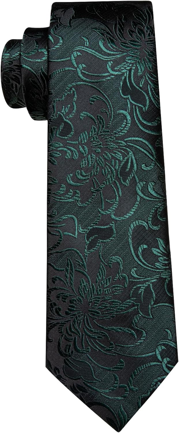Barry.Wang Paisley Tie for Men Silk Woven Necktie and Tie Clip Set Wedding Party Business Formal - Image 4