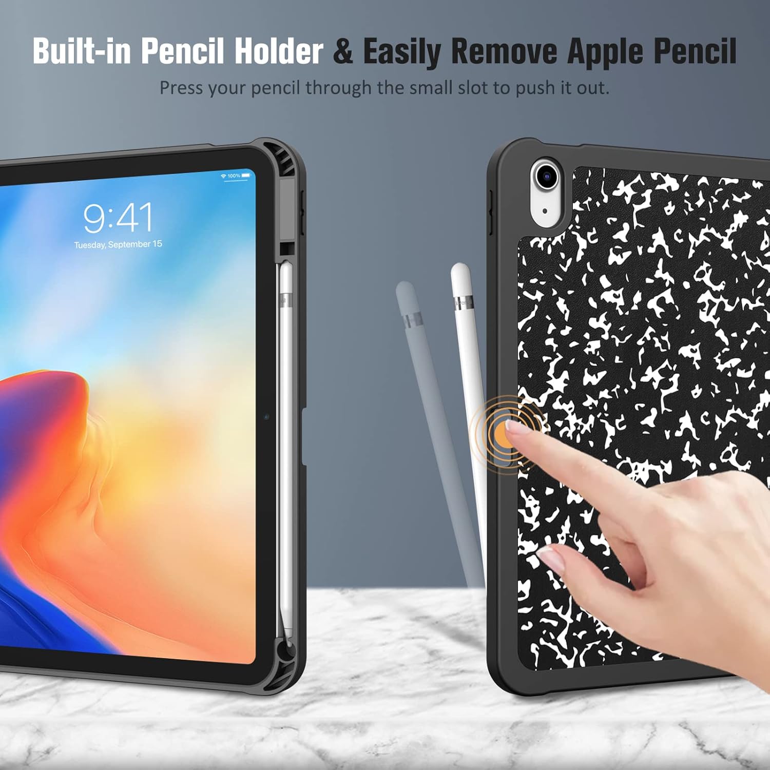 Fintie Soft TPU Case for iPad (A16) 11th Generation 11 Inch (2025), iPad 10th Generation 10.9 Inch (2022) + Silicone Sleeve Compatible with Apple Pencil 1st Generation