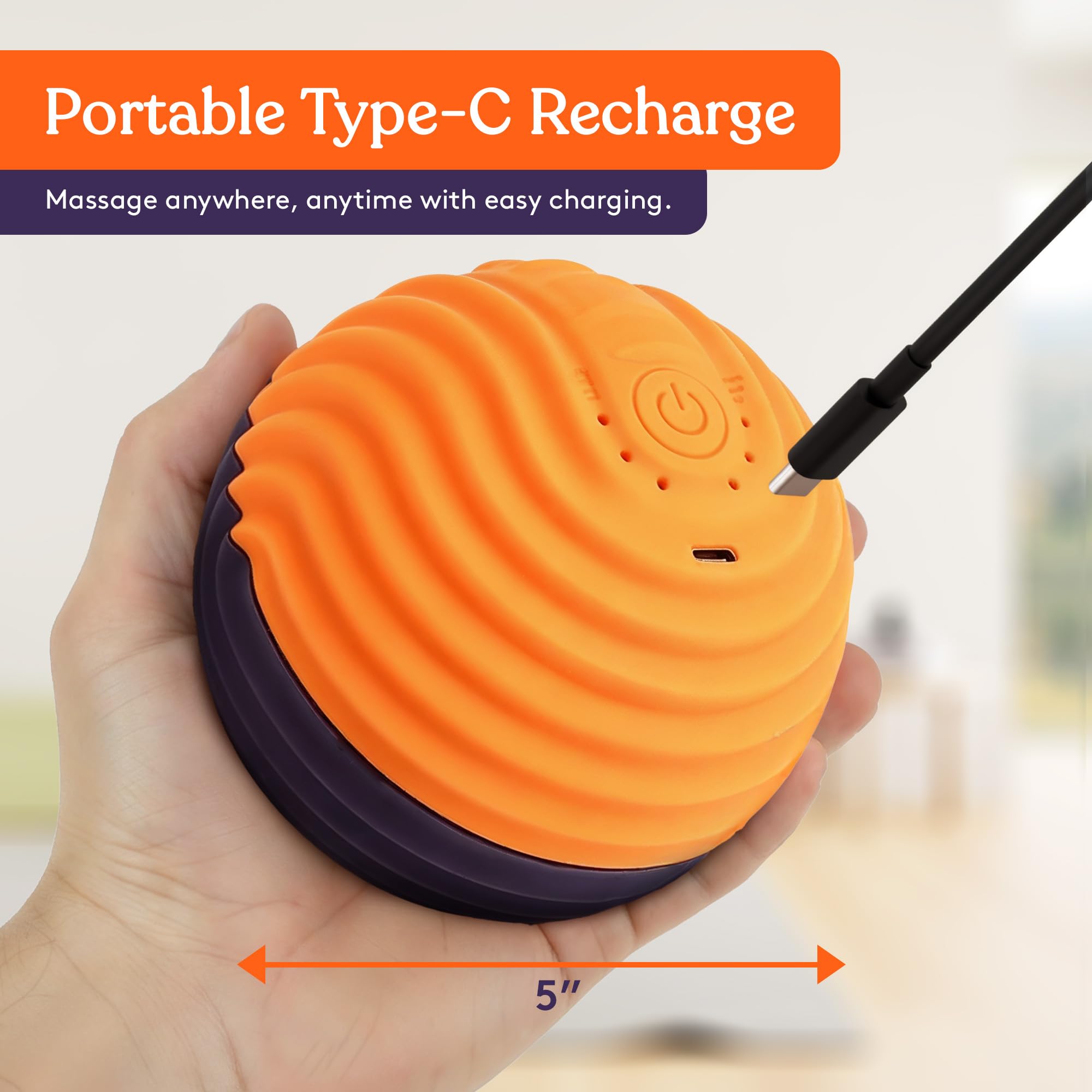 Special Supplies Sensory Massage Ball - Orange & Purple - 4 Vibration Modes, Tactile Stimulation, Stress Relief, Therapy & Sensory Tool for Kids and Adults — Amazon image 3