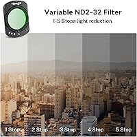 Vista 8 de Haoge Juego de filtros magnéticos para DJI Osmo Pocket 3, incluye filtro de niebla negra de 1/4, filtro de reducción de pullución de luz, ND