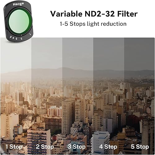Miniatura 7 de Haoge Juego de filtros magnéticos para DJI Osmo Pocket 3, incluye CPL, ND2-32, 14 difusión negra, y protector de pantalla, vidrio óptico