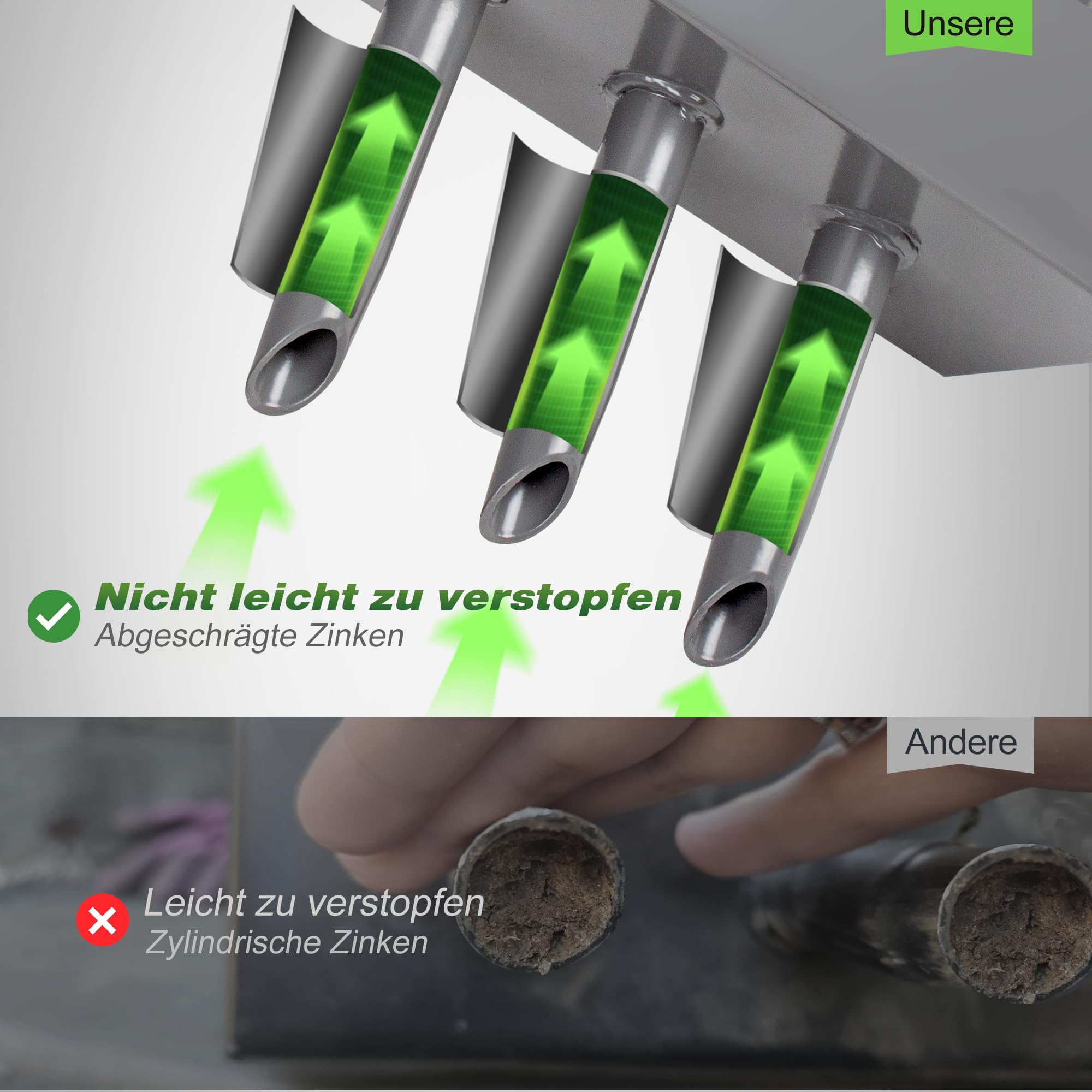 Walensee 3-Zinken Rasenlüfter mit Erdauswurfschieber 97 cm Handstachelwalze zur Bodenbelüftung gegen Verdichtung Inklusive Reinigungsstecher für die einfache Rasenpflege