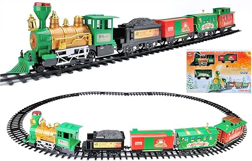 Northlight Juego de 21 trenes navideños animados e iluminados con batería con sonido