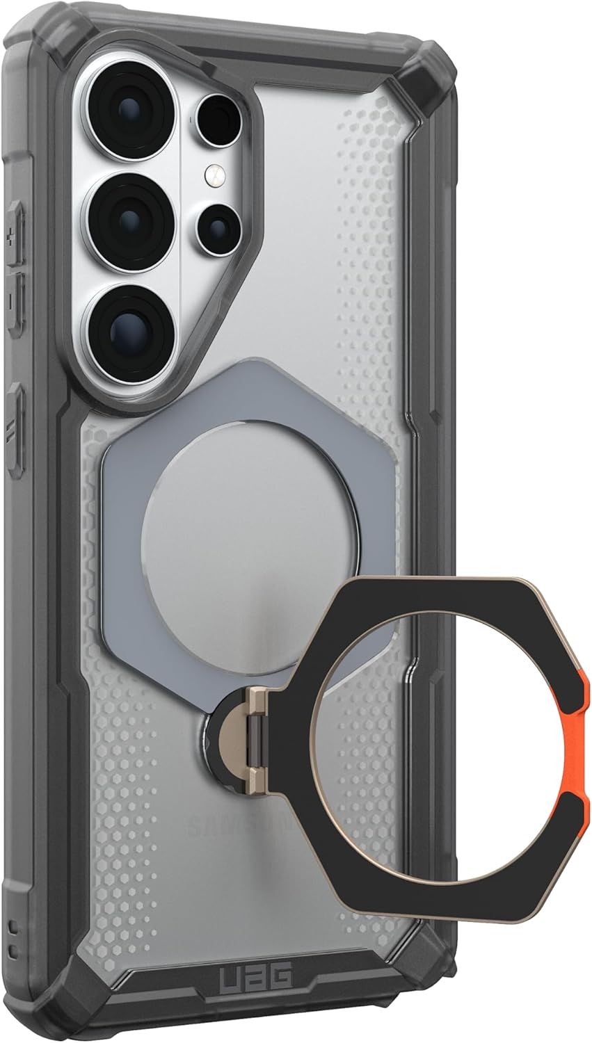 URBAN ARMOR GEAR UAG for Samsung Galaxy S26 Ultra Case 6.9" with 360° Kickstand Plasma XTE - Magnetic Charging Compatible Transparent Rugged Military Drop Tested Protective Cover, Ash