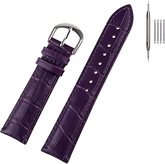 EACHE Croco Design Leather Watch Bands, Classical Leather Watch Straps For Women&Mens Waterproof 12mm 14mm 16mm 18mm 19mm 20mm 22mm