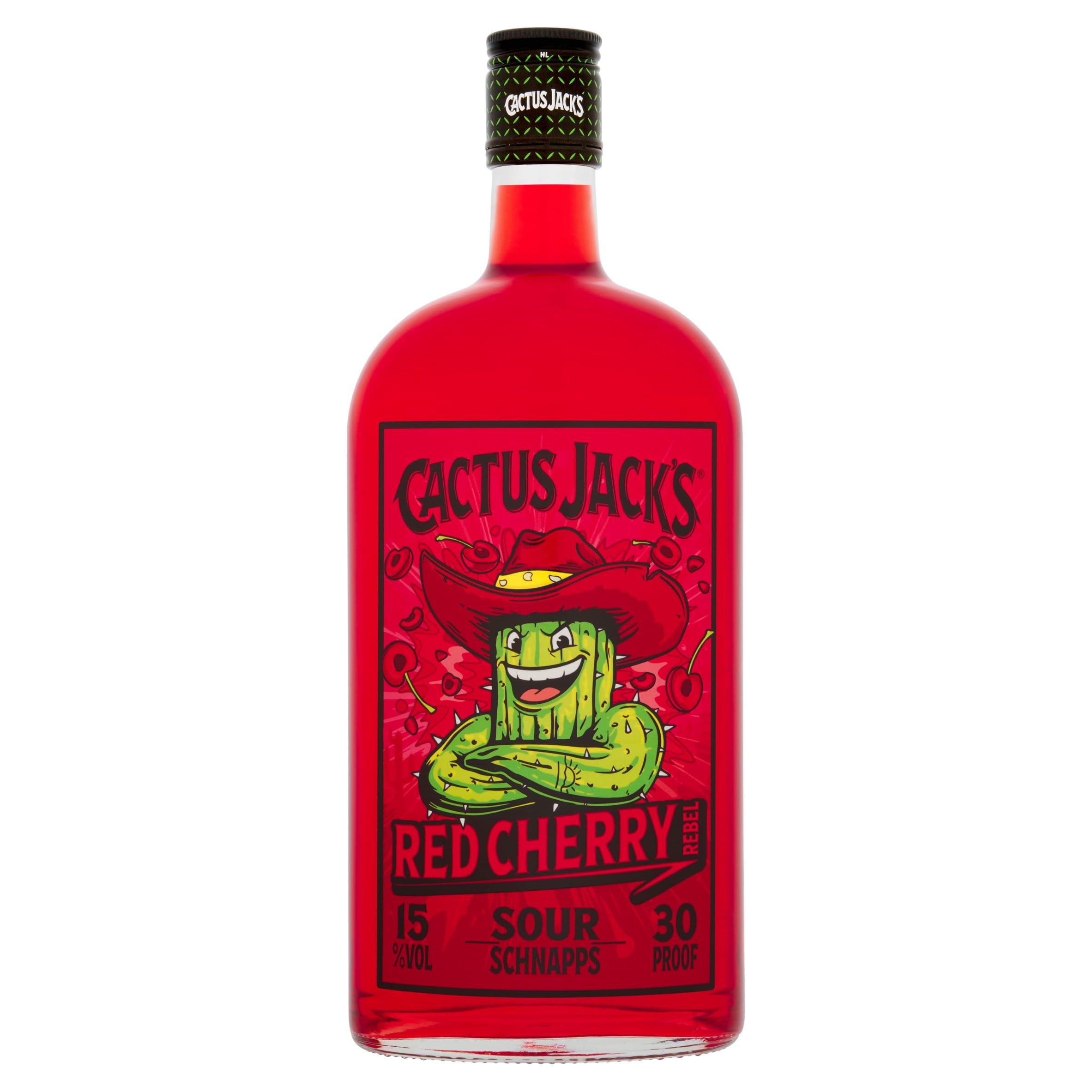 Cactus Jack's Red Cherry Rebel, cherry flavoursweet and sour schnapps liqueur made for shots…