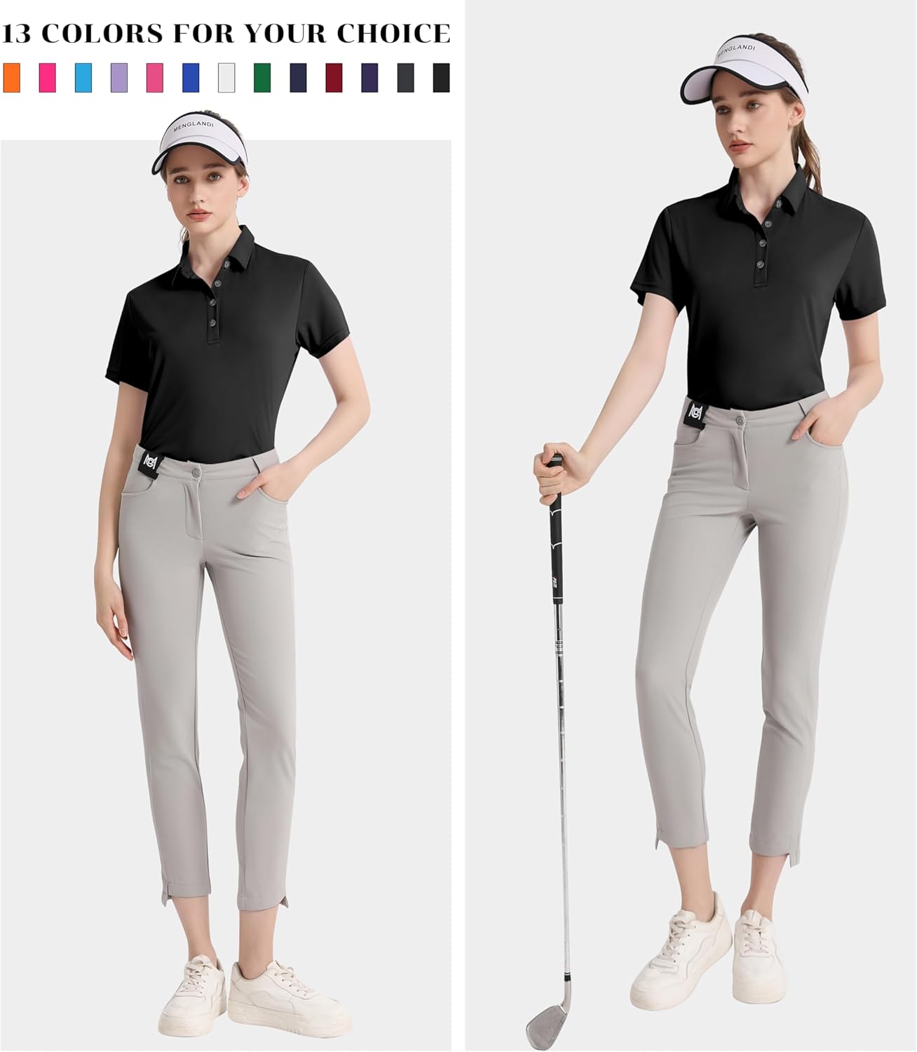 Women's Polo Shirts UPF 50+ Casual Sun Protection Work Quick Dry 4 Buttons Short Sleeve Collared Golf Shirt XS-3XL - Image 6