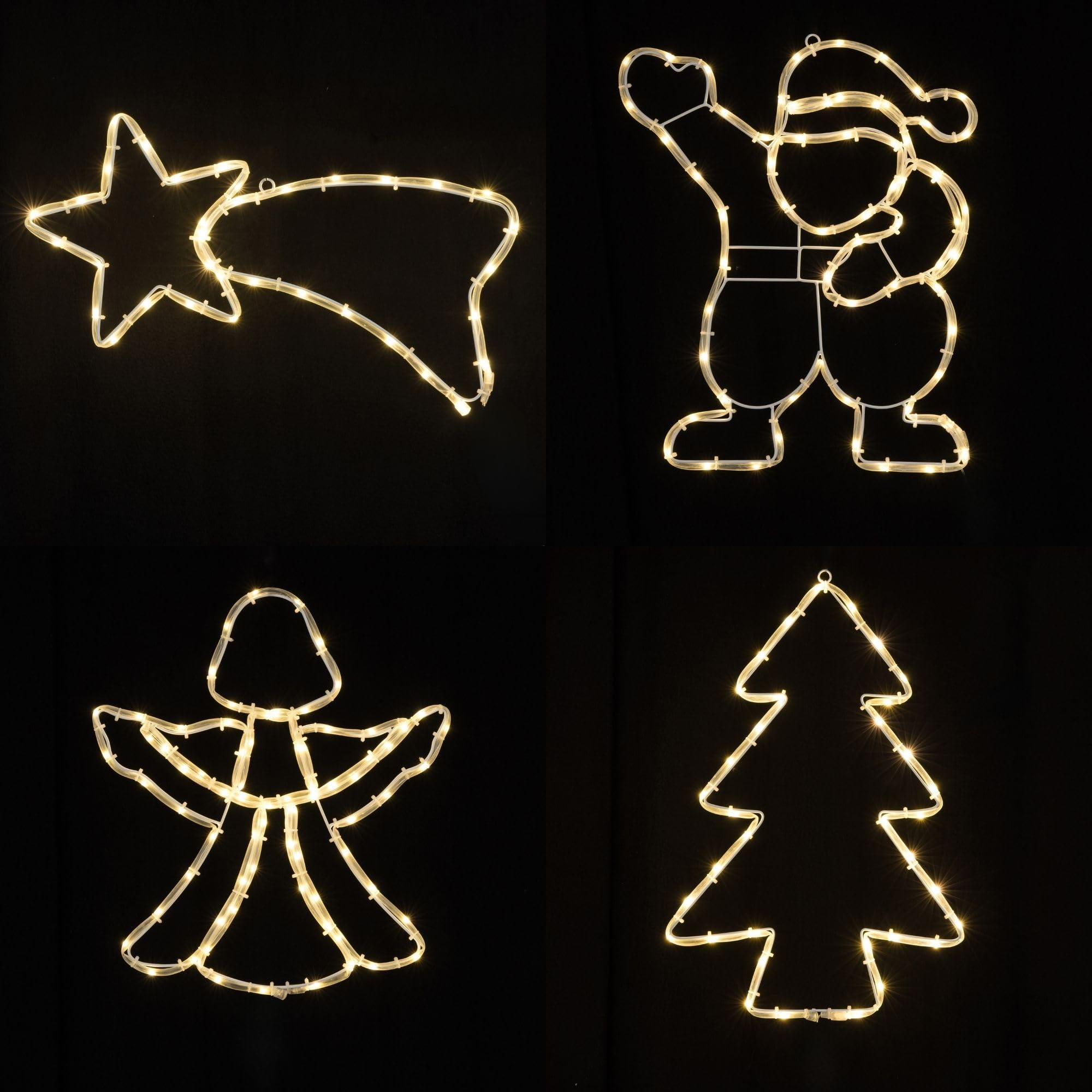 Fenster-Silhouette Weihnachten Weihnachtsdeko Fensterbilder für innen mit Saugnapf Fensterdeko zum aufhängen Indoor