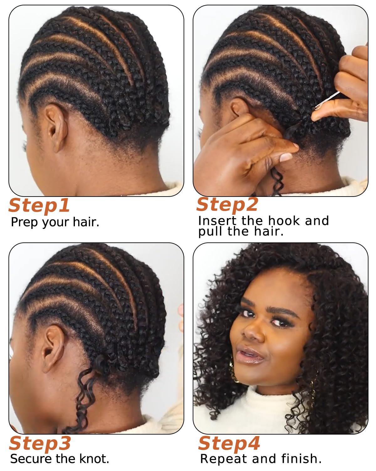 BEEOS Pre-Separated Remy Human Hair Crochet Extensions