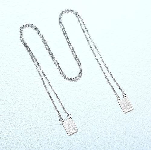 Miniatura 3 de Collar de escapulario de acero inoxidable de Holy Carmel, joyería religiosa católica para mujeres y hombres