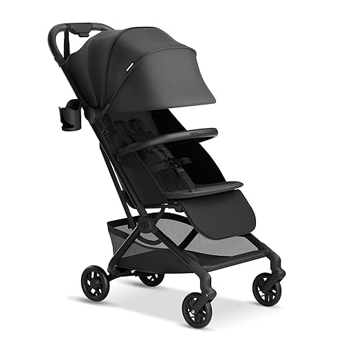 Mompush Velo - Cochecito de viaje ligero, compacto y apto para aviones para bebés y niños pequeños, asiento plano, plegable con una sola mano, con