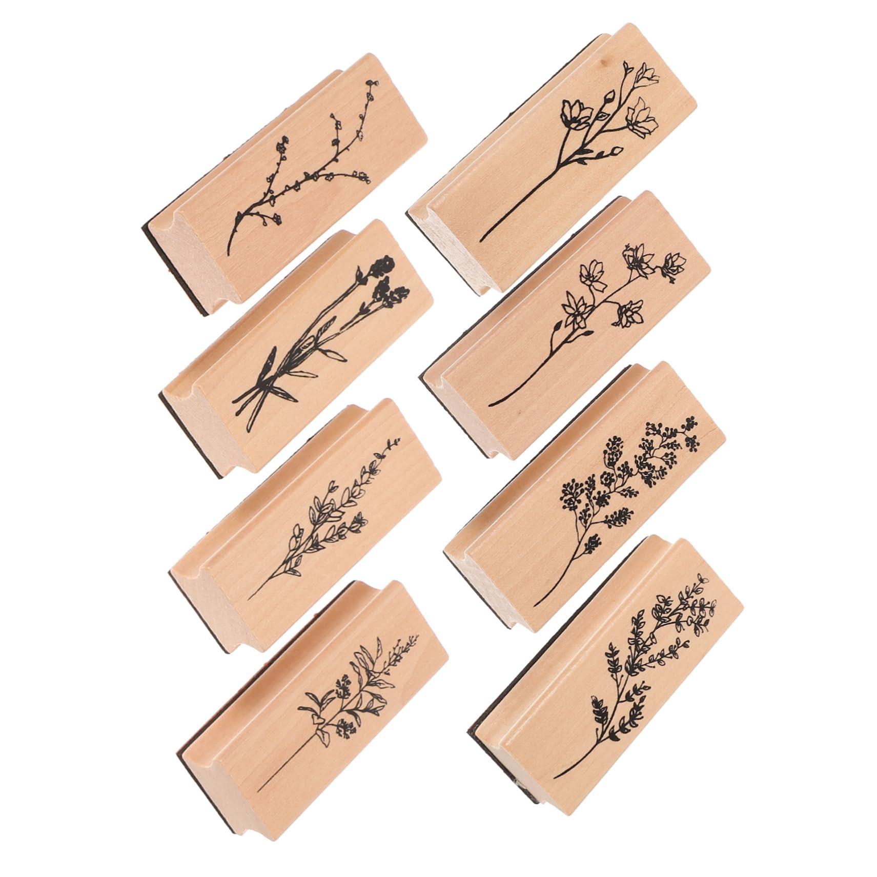 Tofficu 4 Sätze Briefmarke Stempel Individuelle Signaturstempel, Selbstfärbend Alphabet-stempel Basteln Dekoration Dekorativer Zeitschriftenstempel Holzhandwerksstempel 8 Stück * 4
