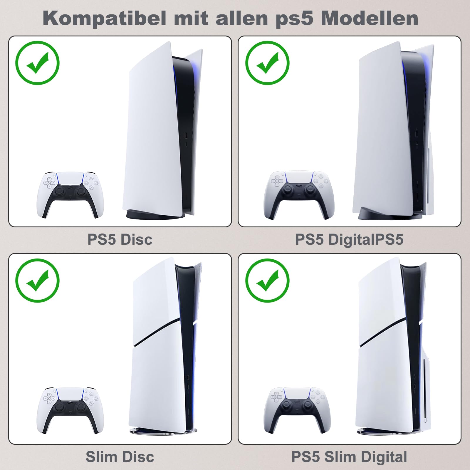 Supporto da Parete PS5 regolabile, Con Supporto per Impugnatura e Supporto per Cuffie, Solo per Console PS5, Compatibile con Playstation 5 Disc & Digital Edition, Nero