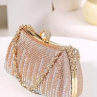 Vista 2 de Dreubea Bolso de noche con diamantes de imitación para mujer con cadena brillante