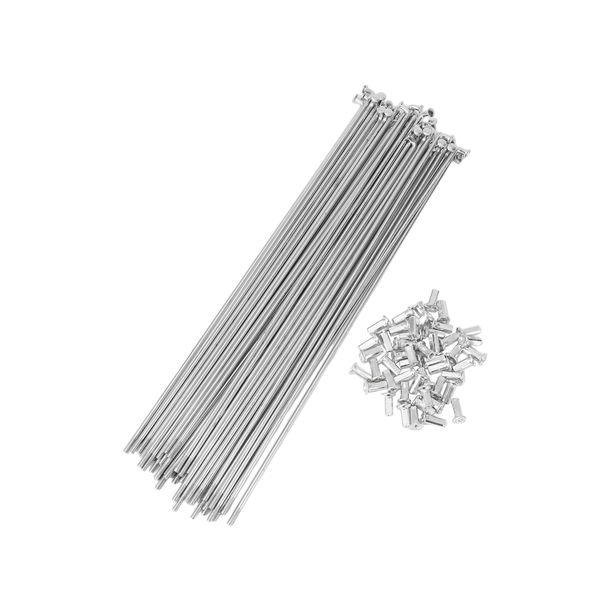 X AUTOHAUX 48 Set 10G Bicycle Spokes 265mm Bike Wheel Spokes Carbon Steel Galvanized Silver Tone
