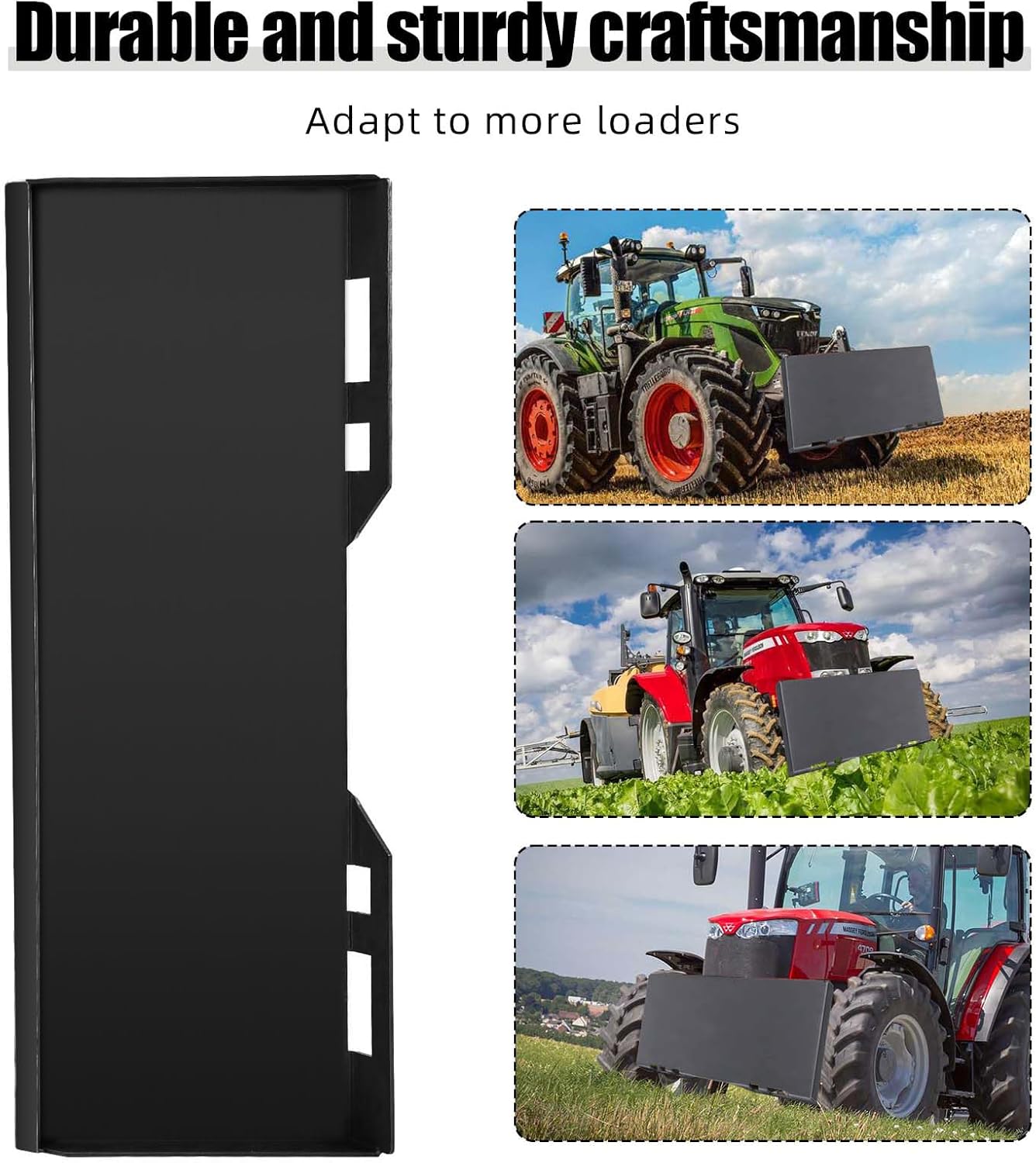1/2" Thick Universal Quick Attach Mount Plate, Heavy Duty Skid Steer Mount Plate Attachment Easy to Weld or Bolt to Different Accessories