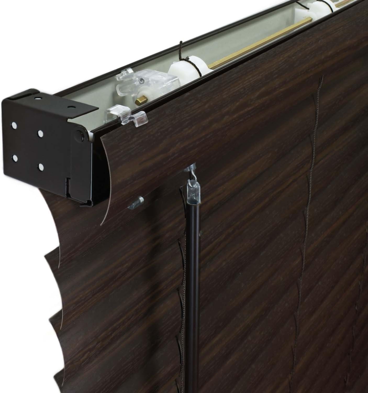 Chicology Cordless 2-Inch Vinyl Mini Blinds Light Filtering, Darkening Perfect for Kitchen/Bedroom/Living Room/Office and More, 72"W X 64"H, Dark Walnut (Commercial Grade)