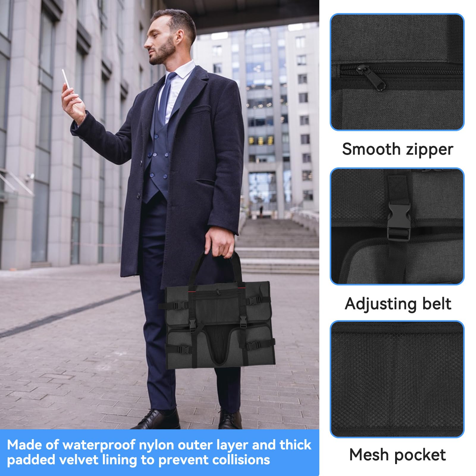 HERCHR Borsa da trasporto per monitor di computer di casa, Custodia Protettiva Portatile Borsa da Trasporto per Schermi e Monitor LCD da 24 Pollici, Impermeabile, A prova di shock
