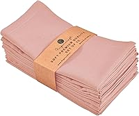 Vista 73 de Fingercraft Juego de 12 servilletas de tela de mezcla de lino y algodón, lavables, calidad premium, fiestas, bodas, servilletas de cena en inglete