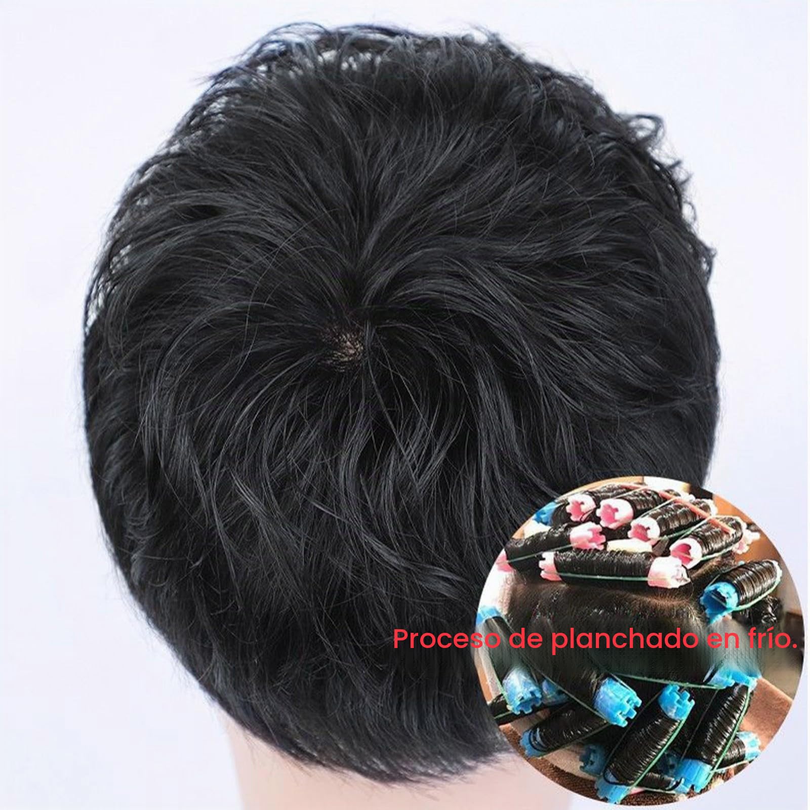 Clip en tupé para hombres, cabello humano corto con cinta de tupé para la pérdida de cabello masculino diario(A,18 * 20CM)