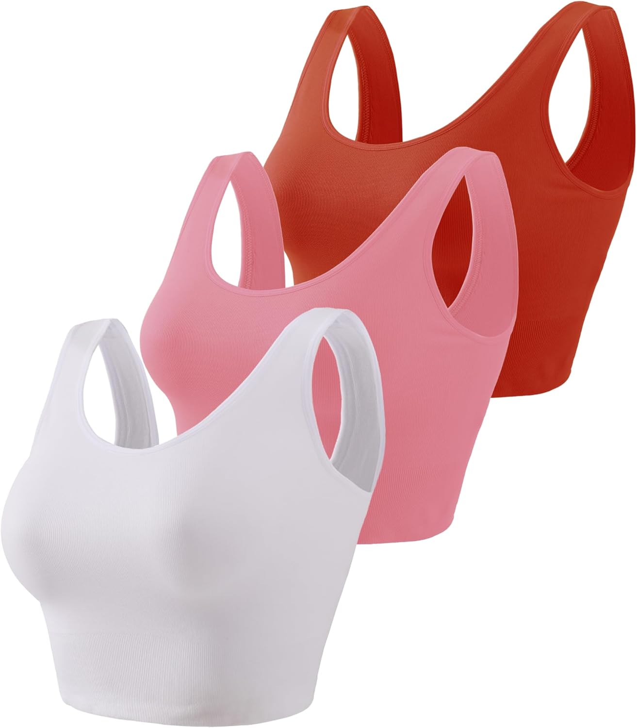 Women's Light Support Sport Bra Wireless Longline Comfy Bra-Seamless Yoga Crop Tops