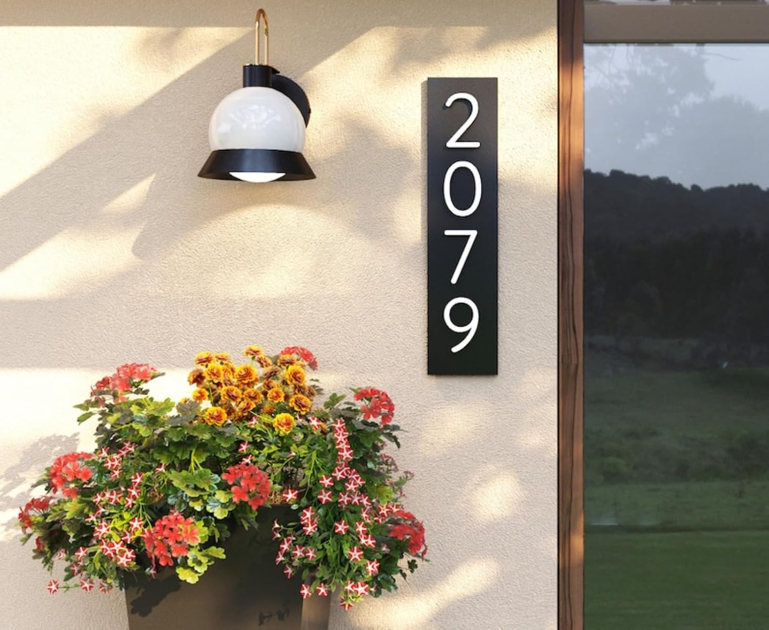 Custom Address Number Sign Vertical,House Numbers Plaque for Outside Stick on,Address Signs for Houses,Personalized 3D Modern House Numbers for Yard,Mailbox,Brick,Wall (6” x 21” x50cm)