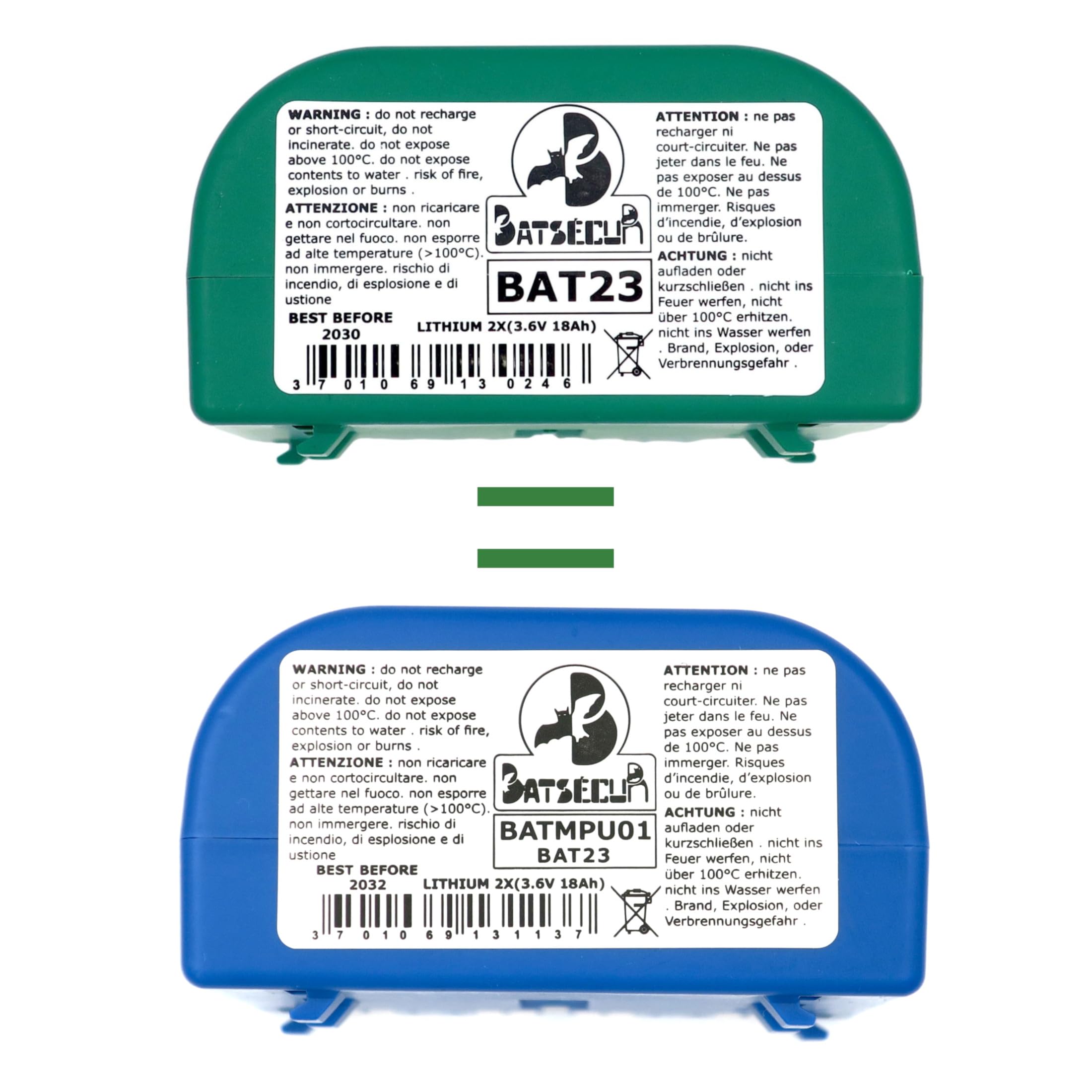 Batteria di allarme BAT23 Compatibile con BATLi23 MPU01X DAITEM HAGER LOGISTY - 2 x 3.6V 18Ah Li-SOCl2