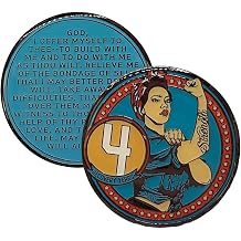 MYRECOVERYSTORE Rosie Recovery AA Medallions - Sobriety Coin, AA Chips and Medallions with 3rd Step Prayer, Unique Alcoholics Anonymous Gift AA Coins, Heavy Metal Token for Sober Milestones Year 20