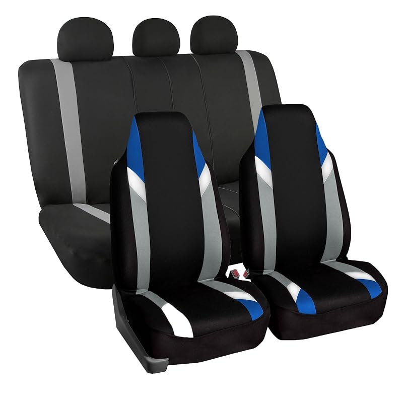 Capa para Banco Automotivo FH Group Azul com Compatibilidade para Airbag e Bancos Aquecidos, Conjunto Completo