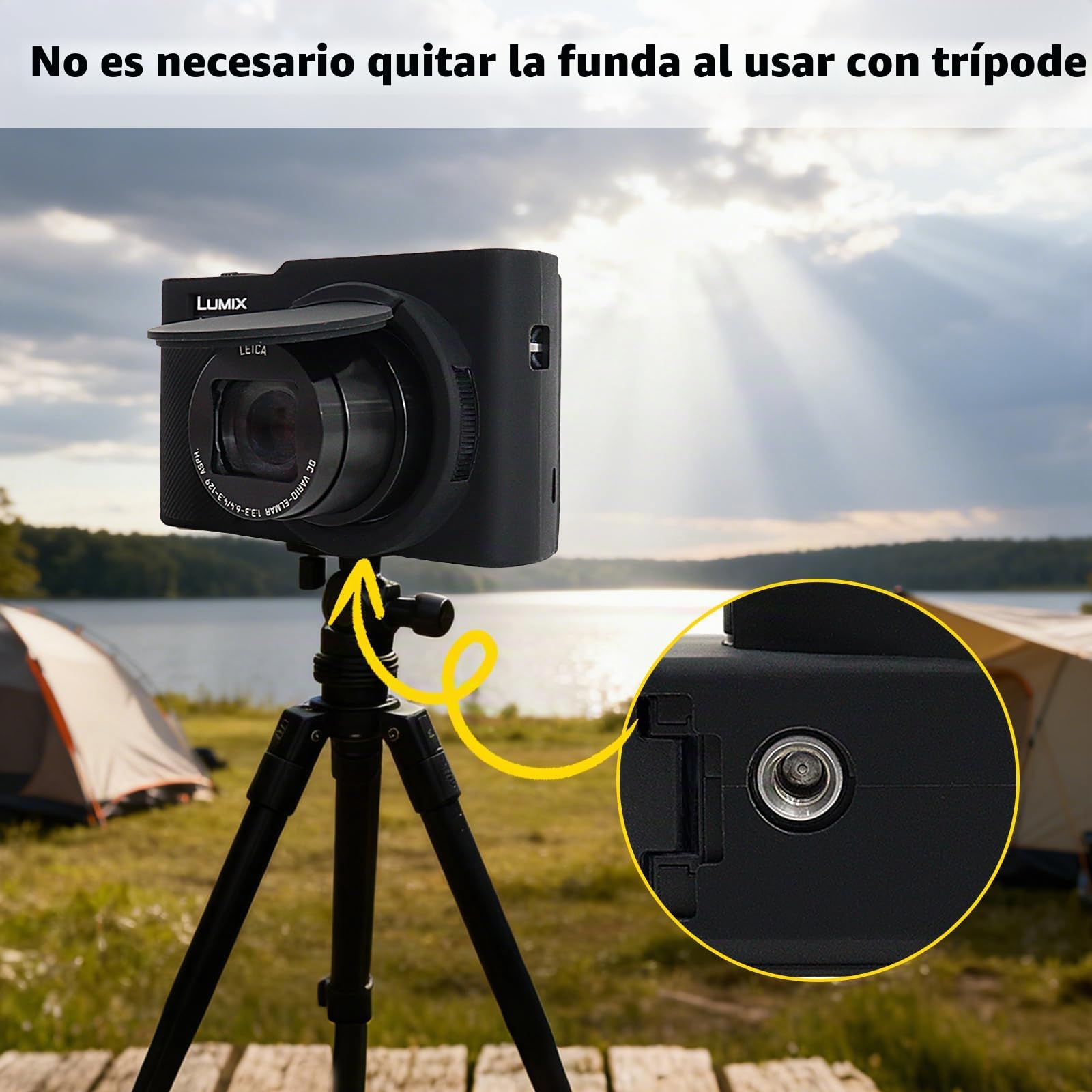 Rieibi Funda de Silicona para Cámara Panasonic Lumix ZS99/TZ99, Accesorios para Panasonic Lumix ZS99/TZ99 Funda Incluyendo 2 Piezas de Protector de Pantalla, Tapa de Lente Desmontable, Negro