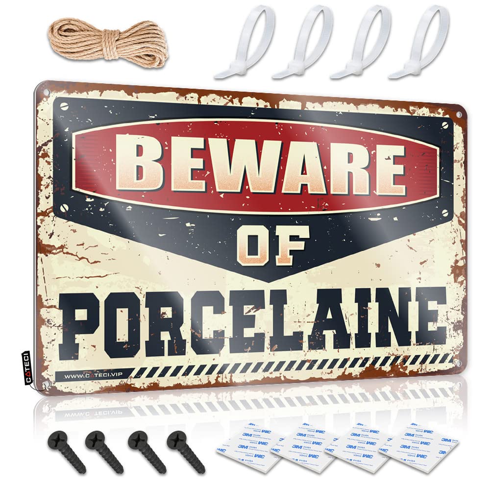 IBWNBBUSN Metal Signs For Bar Beware Of Porcelaine Tin Sign Tin Decor Beer Bar Metal Sign(30X40CM)