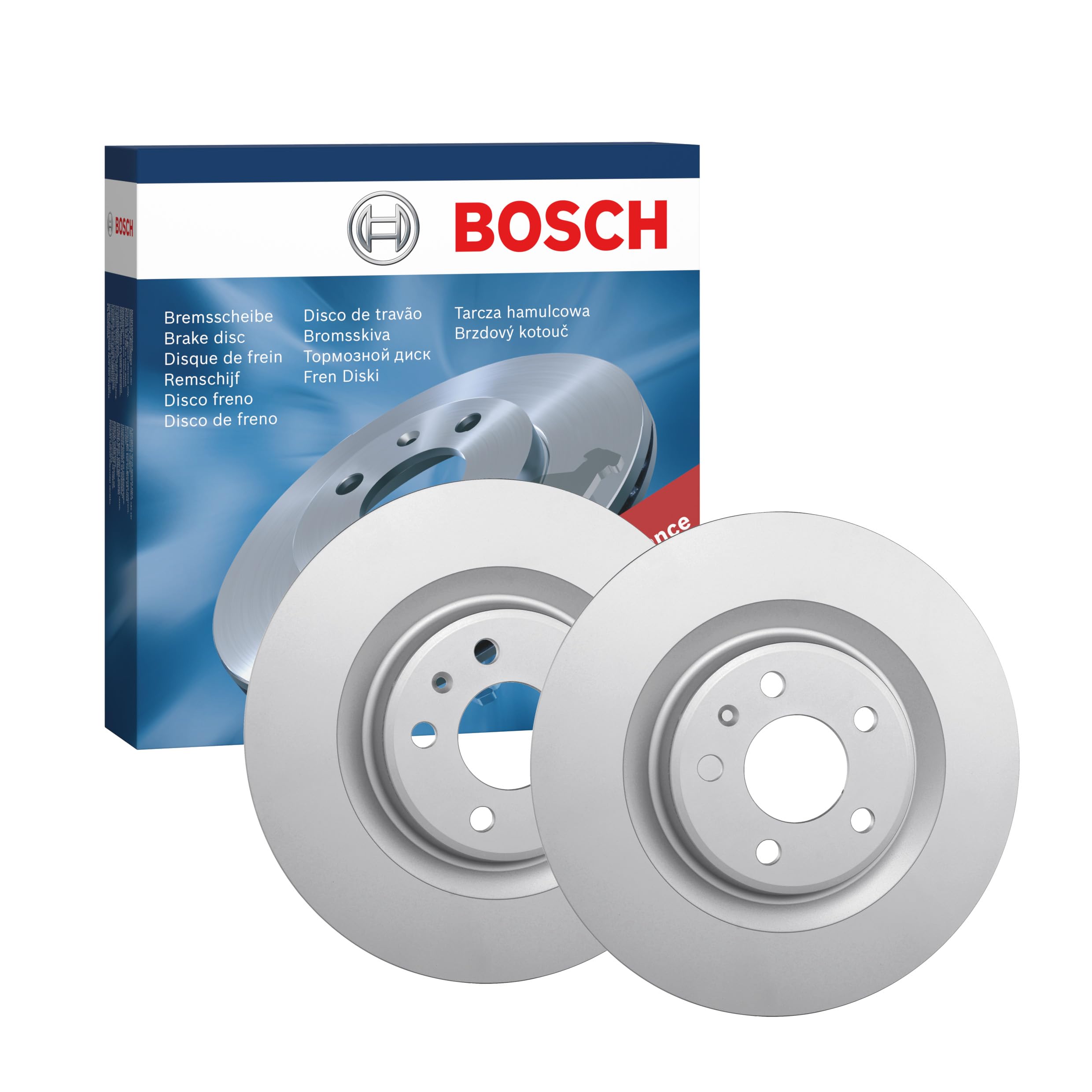 BOSCH Set Dischi Freno BD1580 - Dischi Freno Solidi di 330mm - Asse Posteriore - Conformi al regolamento ECE-R90 - Lunga Durata, Anticorrosione Avanzata - 2 Dischi