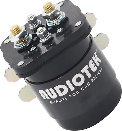 Miniatura 6 de Audiotek Relé de 200 amperios 12 V solenoide Relé de batería y relé blanco Rodgers de alta corriente relé de arranque de 4 pines SPST, ideal para