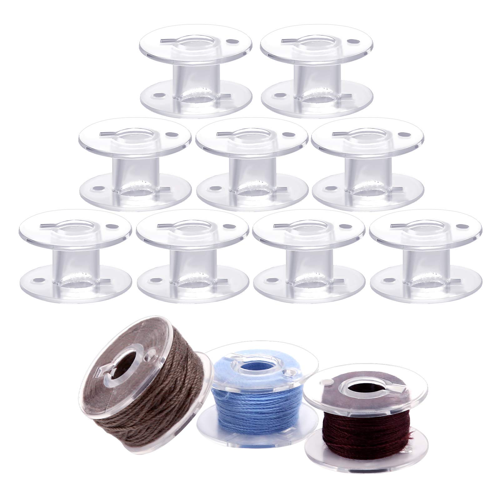 100 Bobine Vuote Per Macchina Da Cucire - Plastica Trasparente, Universali, Ideali Per Cucito - Foto 7