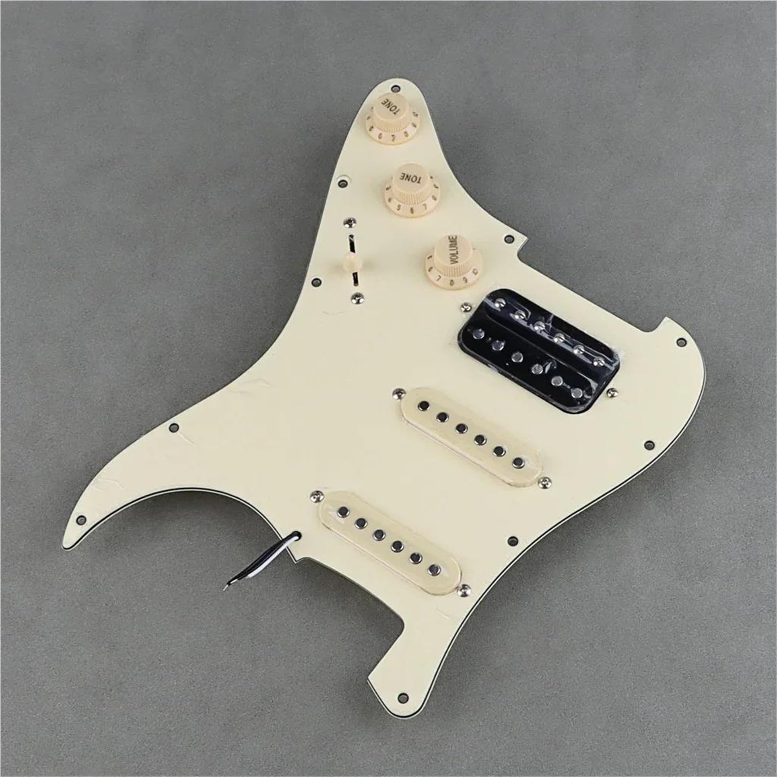 Pastilla Golpeador Juego de pastillas humbucker de 3 capas golpeador de guitarra eléctrica precableado SSH amarillo claro