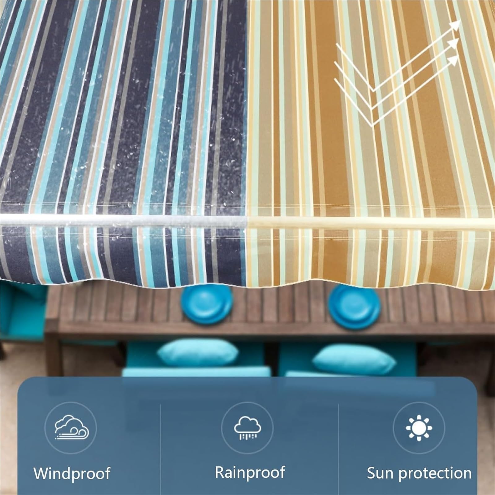 auvent Tissu de Remplacement for auvent rétractable avec Cadre, Tissu d'auvent extérieur, Couverture supérieure de Remplacement, Pare-Soleil 2x1.5m