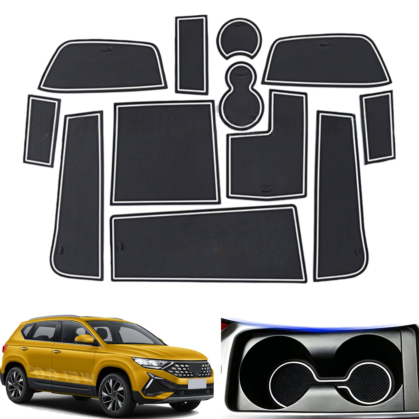 Alfombrillas VW Jetta VS5 2019 de consola central y puertas con diseño antipolvo personalizado