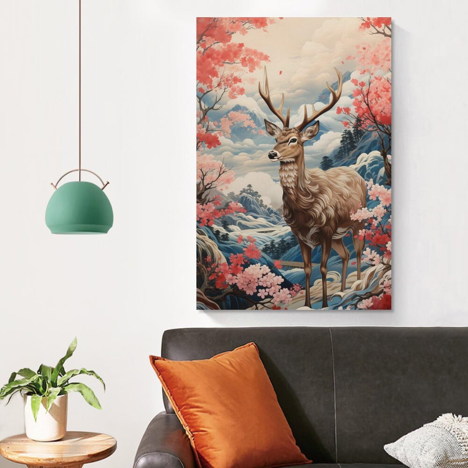 Amazon.co.jp: 絵画 森の中の鹿インテリア 絵画 超リアルな動物