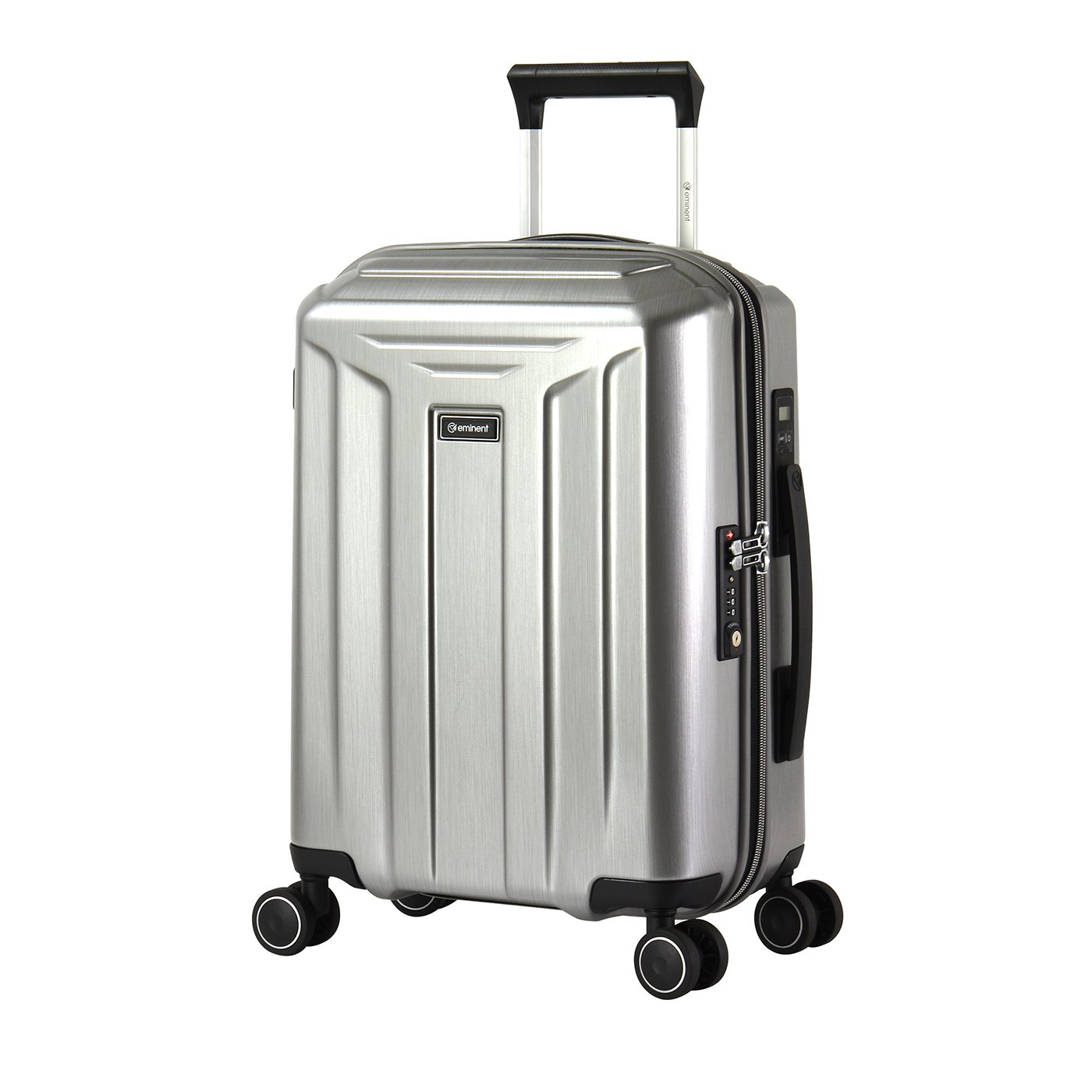 Eminent Hand Luggage Guard 54 cm 38 L Integrated Digital Scale 4 Silent Double Wheels TSA Lock Silver