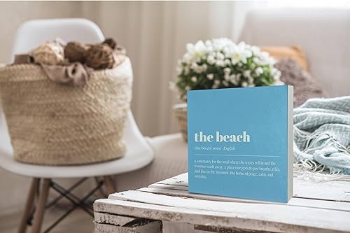 Miniatura 3 de KEUSPI Letrero de madera de playa de verano, letrero de madera con definición de playa, letrero de caja de madera rústica de verano, decoración de