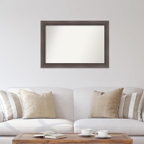 Miniatura 4 de Amanti Art Espejo de baño marrón para sobre el fregadero, 27 x 39 pulgadas, espejo rectangular de madera dura, color chocolate, marco de madera