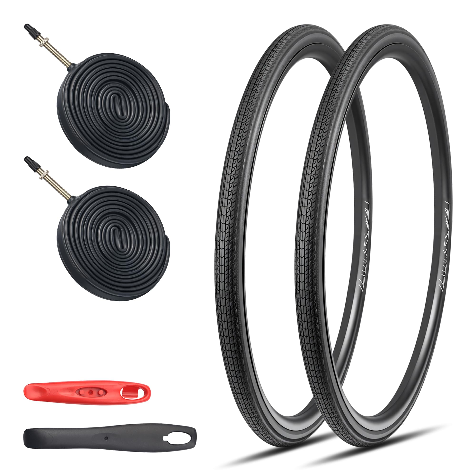 2-Pack 700x28/32/35c Road Bike Tire Set, Foldable Tires with Presta Valve FV48 Inner Tubes and Tires Lever,Suitable for Road Bikes、City Bikes、Touring Bicycle Bike (700x35c)