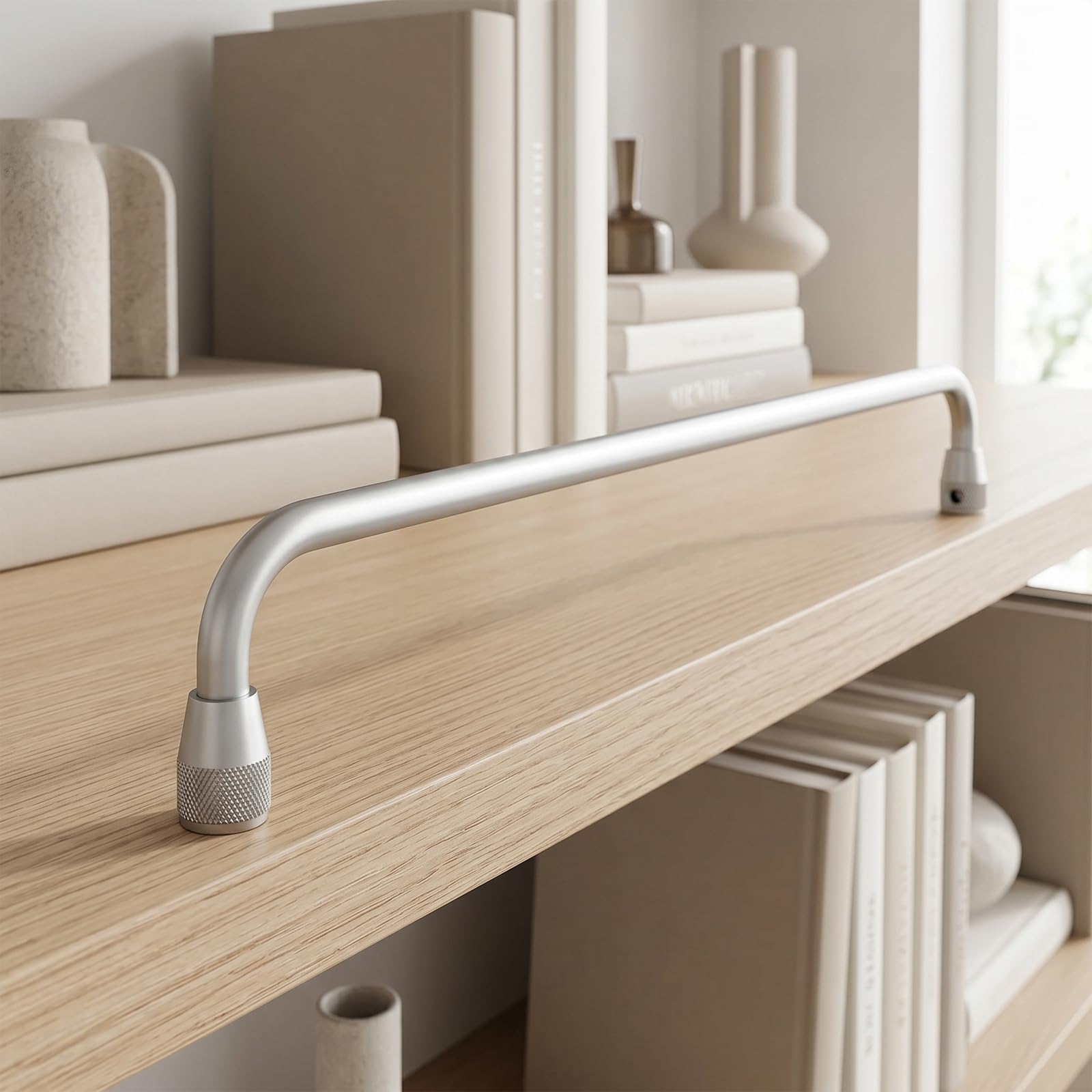 Binario per mensole in Metallo, Recinzione ad Arco in Alluminio e parapetto a Tubo Tondo - Multicolore - 20-100 cm(Grey,L55cm/21.6'')