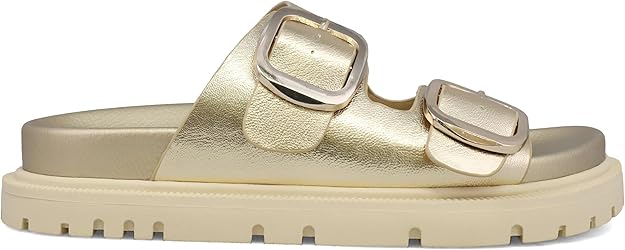 MIA Women's Gen Double Buckle Slide Sandals, Clear, 6 : Amazon.ca