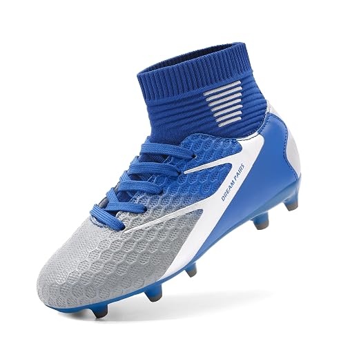 DREAM PAIRS Boys Girls Soccer Cleats Youth Firm Groud Outdoor Sport Athletic High Top Football Shoes for Little/Big Kid
