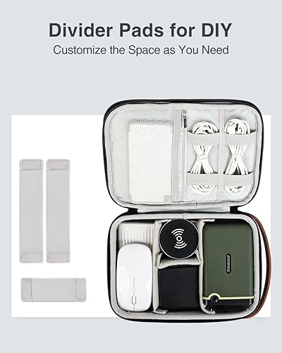 Miniatura 6 de Luxtude Estuche organizador de artículos electrónicos, estuche rígido para electrónica, bolsa de tecnología dura, bolsa de accesorios tecnológicos