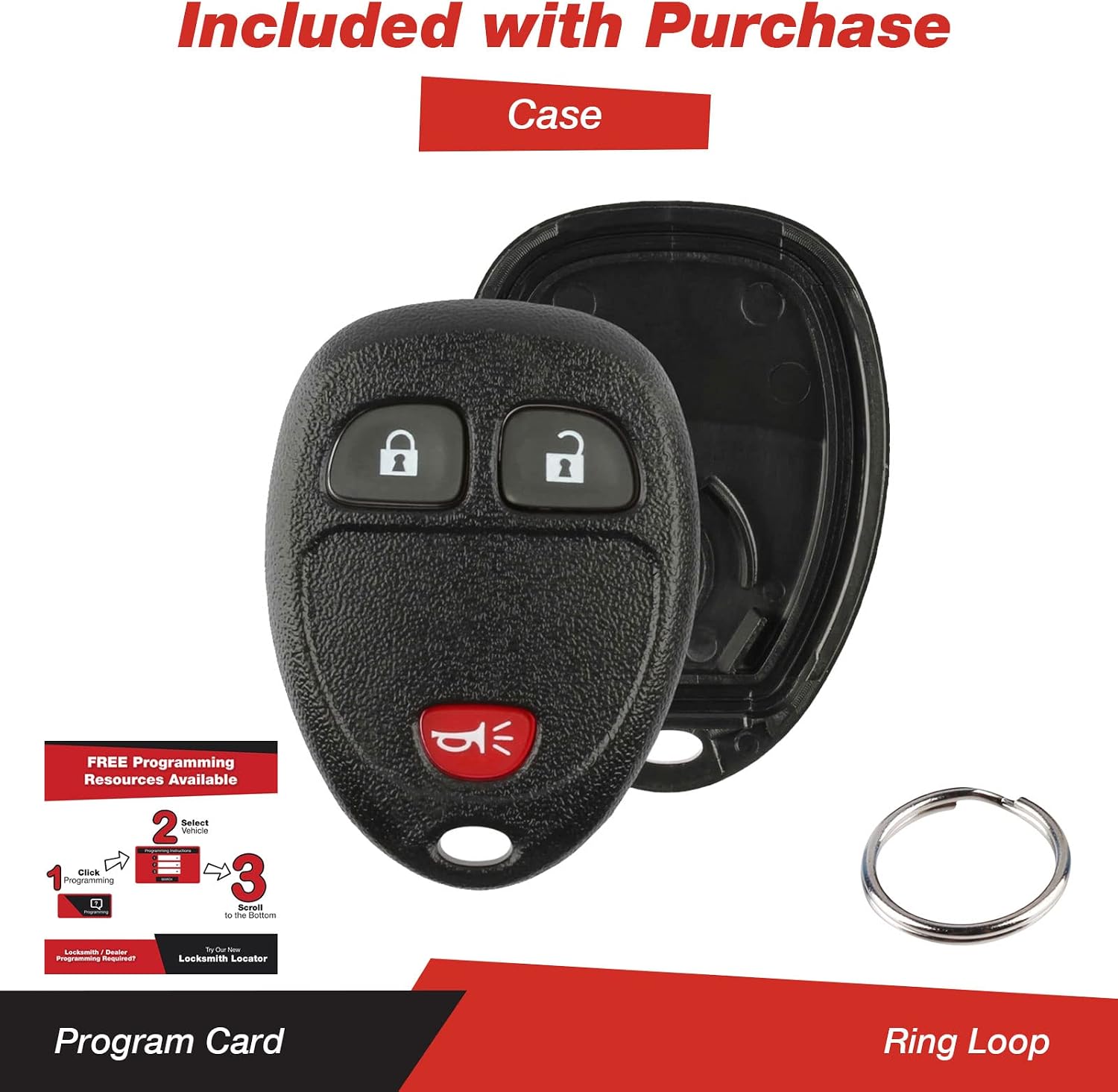 KeylessOption Just The Case Keyless Entry Remote Key Fob Shell