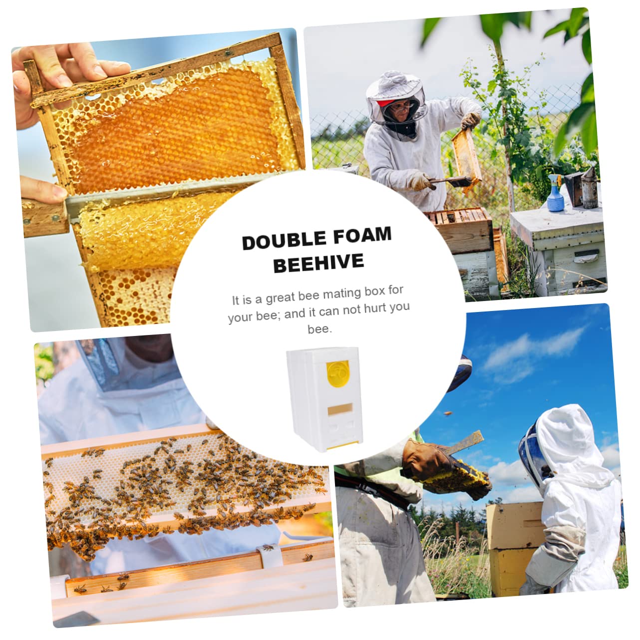 Caja de Almacenamiento para Abejas de Doble Caja de Mating de Abejas Accesorio de Apicultura Herramienta Práctica para Cuidadores de