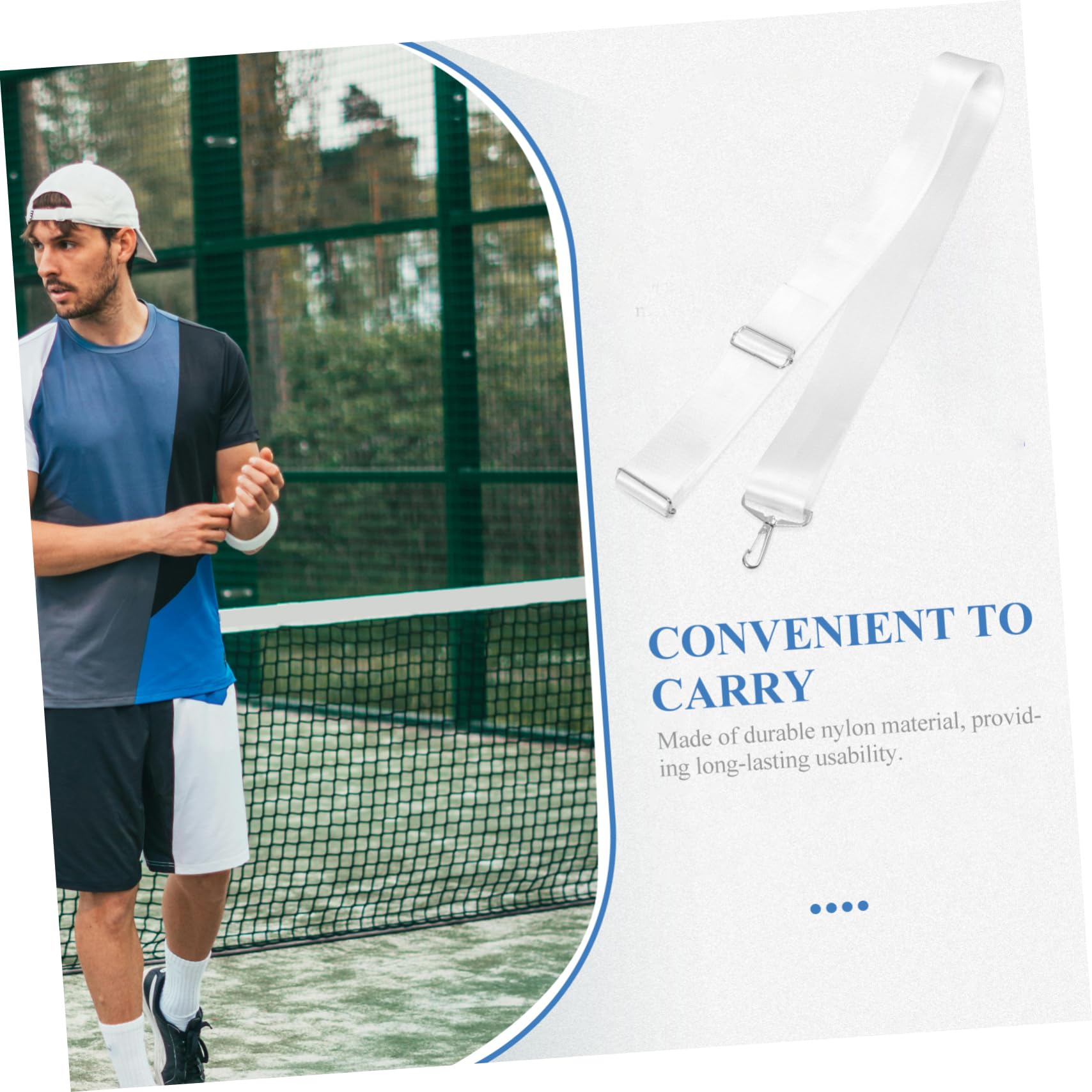 Toyvian Praktischer Tennisnetzgurt Höhenverstellbar Tennisnetzgurte Tennisnetz Mittelseil Tennis Mittelnetzgurt Tennisnetzzubehör Tragbarer Tennisnetzgurt Weißes Nylon